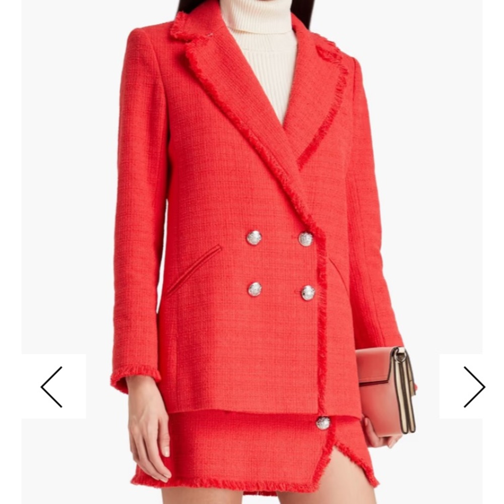 Veronica Beard Nayeli Dickey Jacket in Watermelon Size 14 Dickey Blazer - Picture 4 of 13